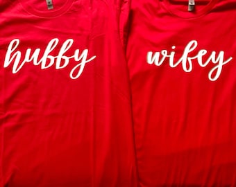 Matching Hubby and Wifey T-Shirts, 100% Cotton