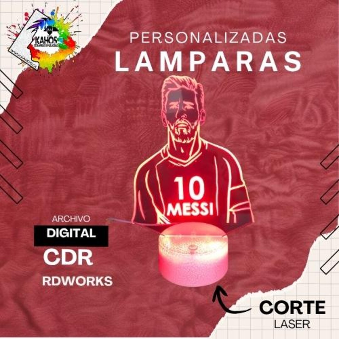 Messi 3D Lamp Template (acrylic) for Laser Cutting - Etsy