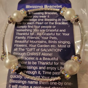 Birthstone Blessing Bracelet, Pearl and Preciosa Bicone Crystals, Silver, Dragonfly Charm