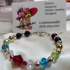 Salvation Bracelet: Colorful Crystal Beadwork with Toggle Clasp