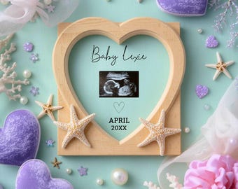 Pastel Mermaid Baby Announcement | Under the Sea Pregnancy Reveal | Editable Ocean-Themed Baby Announcement Template