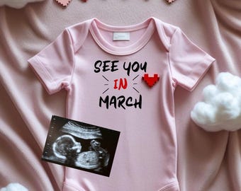 Pink Level Up Baby Announcement | Gamer Pregnancy Reveal Flat Lay | Pixel Hearts & Clouds Digital Template | Editable Social Media Reveal