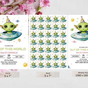 Editable Alien Birthday Invitation – UFO Space Party Printable Invite ...