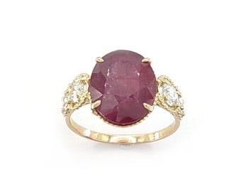Gemstone ring Ruby Diamonds Gemstone Ring gift for Birthday gift Ring Birthstone Ring Anniversary Gift for her Engagement ring Promise Ring
