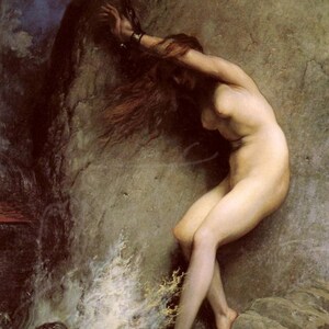 Andromeda by Gustave Doré 1832 – 1883, Mythology, Sea, Space, Stars, Galaxy, Collectible Wall Art Poster [DIGITAL PRINT]