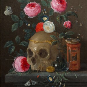 Vanitas Still Life by Jan van Kessel the Elder 1665/1670, Vanitas, Skull, Still Life, Collectible Wall Art Poster [DIGITAL PRINT]