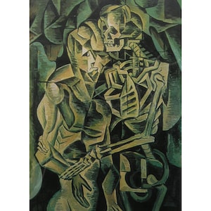Kiss of Death by Bohumil Kubišta 1912, Death, Skeleton, Horror, Kiss Poster [DIGITAL PRINT]
