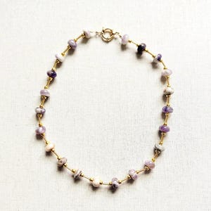 Amethyst Beaded Necklace, Gemstone Jewelry, Layering Necklace, Eclectic Necklace, Eclectic Jewelry, Gifts for Her, Handmade