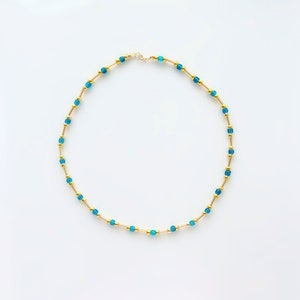 Gold Beaded Necklace, Multicolor Necklace, Layering Necklace, Shell Necklace, Gemstone Necklace, Gifts for Her, Summer Necklace