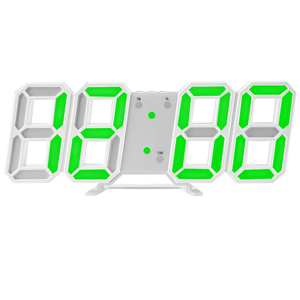 Digital 3D LED Big Wall Desk Alarm Clock Snooze 12/24 Hours Etsy UK
