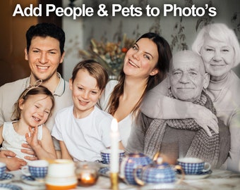 Aggiungi una persona a una foto Aggiungi una persona cara alla foto Aggiungi un animale domestico alla foto Regalo commemorativo di solidarietà Unisci foto Modifica Combina foto