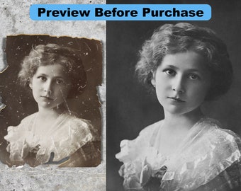 Photo Restore Image Restoration Fix Old Photo Repair Black White Photo Scratch Stain Remove Damage Wedding Gift Family
