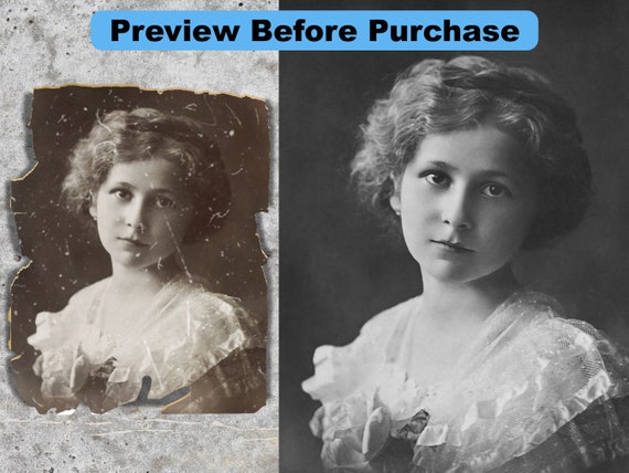 Photo Restore Image Restoration Fix Old Photo Repair Black White Photo Scratch Stain Remove Damage Wedding Gift Family