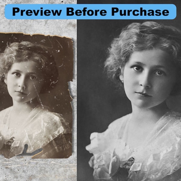 Photo Restore Image Restoration Fix Old Photo Repair Black White Photo Scratch Stain Remove Damage Wedding Gift Family