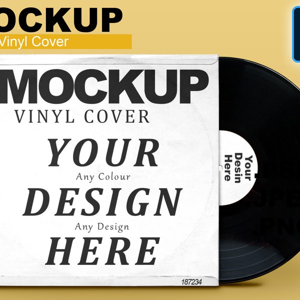 Vinyl Cover & Disk Mockup Sleeve Photoshop Instant Download