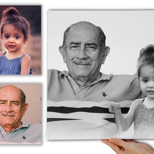 Combine Photos Family Portrait Photo Merge Add people to Photo Memorial Gift Add Person to Photo Add Deceased Loved One To Picture