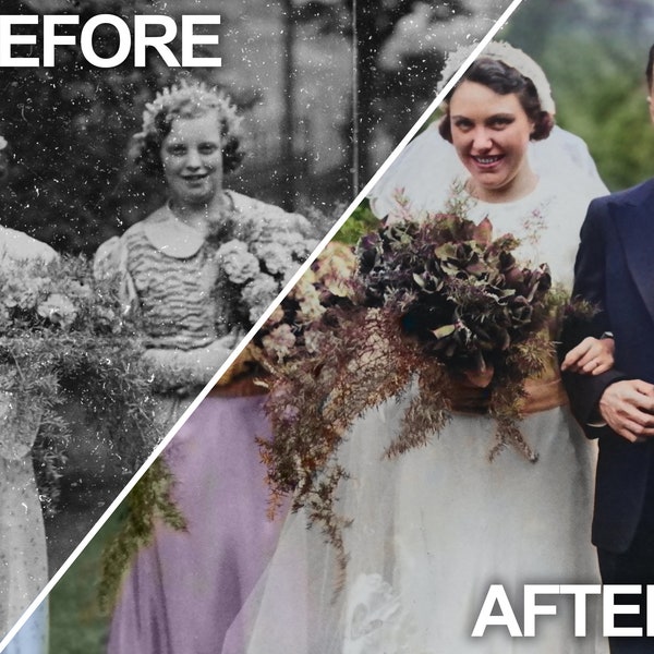 Colourize Old Photo Restore Fix Old Image Restoration Add Colour Black & White Photo Repair Remove Scratches Vintage Photo Colorization Edit