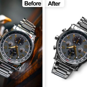 K&ouml;nnte beinhalten: Eine silberfarbene Chronographen-Armbanduhr mit dunkelgrauem Zifferblatt, drei Hilfszifferbl&auml;ttern sowie goldfarbenen Stundenmarkierungen und Zeigern. Die Uhr verf&uuml;gt &uuml;ber ein Edelstahl-Gliederarmband und ein rundes Geh&auml;use mit zwei Dr&uuml;ckern.