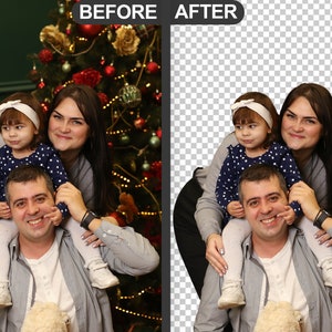 May include: A family of three pose for a photo. A woman and a man are holding a young girl on their shoulders. The girl is wearing a white headband with a bow and a navy blue and white polka dot dress. The woman is wearing a grey sweater and the man is wearing a grey jacket.
