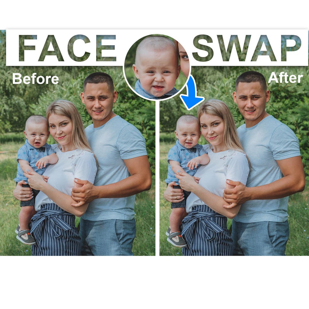 Gesicht tauschen Foto bearbeiten Foto retuschieren Familienfotos Gesicht  ändern Foto Gesicht ersetzen Photoshop-Service - Etsy Österreich, image size:1080x1080