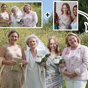 Add People to Photo Merge Add Deceased Person To Photo Custom Sympathy Memorial Gift Wedding Birthday Gift