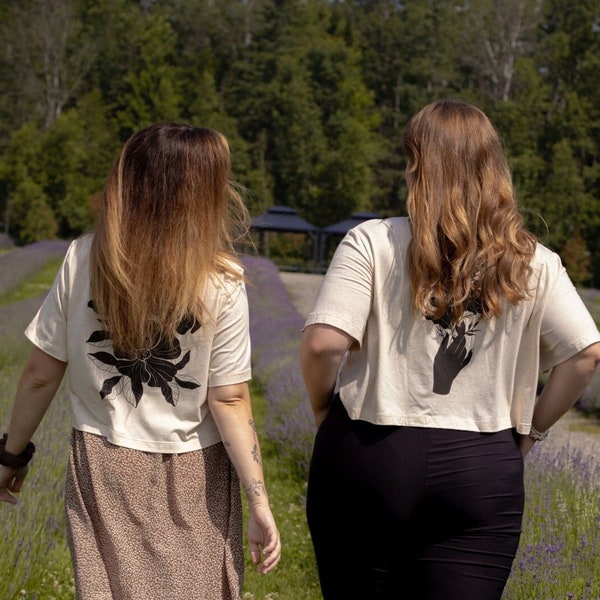 CROP TOP - The garden, The bouquet and Blooming - Blooming Floral Crop Top - Nature-Inspired Design, Feminine Fashion, Ethereal Elegance