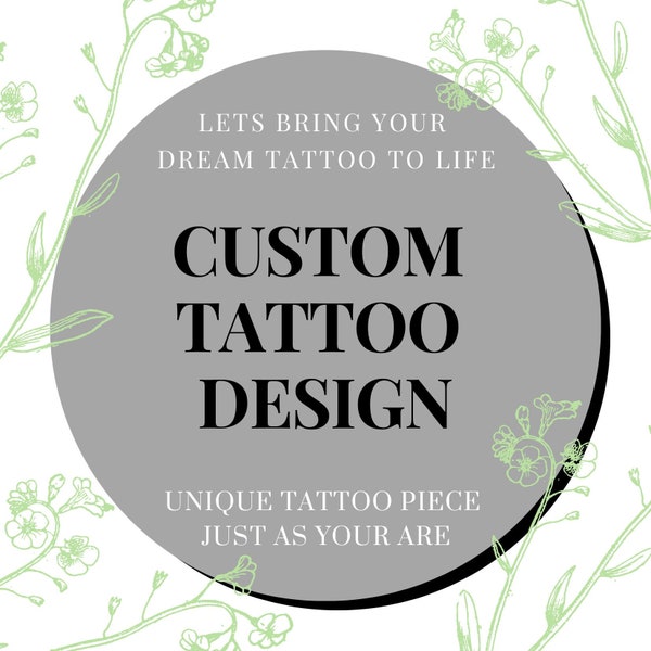 Custom tattoo design stencil | Tattoo Design for Women | Tattoo Drawing Stencil Outline | Ready to Download | Flower Feminine Tattoo Ideas