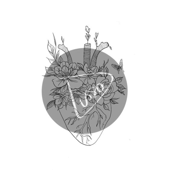 Anatomic Heart Tattoo Design for Women Tattoo Drawing - Etsy Finland Anatomic Heart Tattoo Design For Women Tattoo Drawing - Etsy Finland