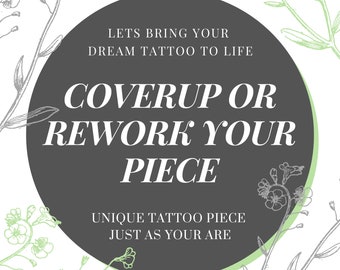 COVER UP and REWORKING your tattoo piece | Tattoo Design for Women | Tattoo Drawing Stencil Outline | Ready to Download