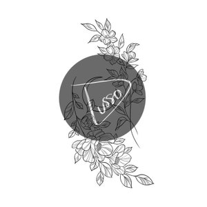 Spine floral and lunar | Tattoo Design for Women | Tattoo Drawing Stencil Outline | Ready to Download | Flower Feminine Tattoo Ideas