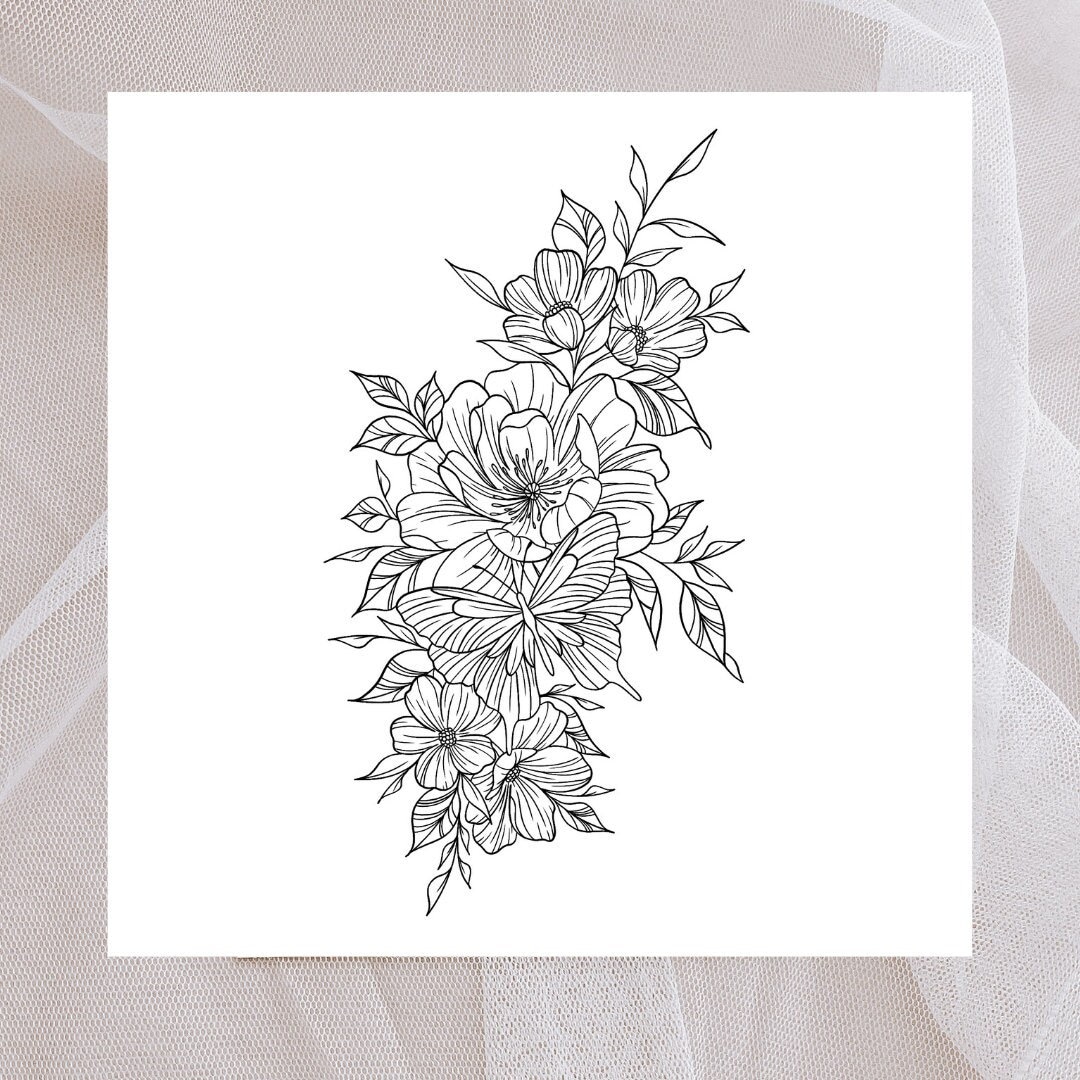 Tattoo Design for Women | Tattoo Drawing Stencil Outline | Ready to ...