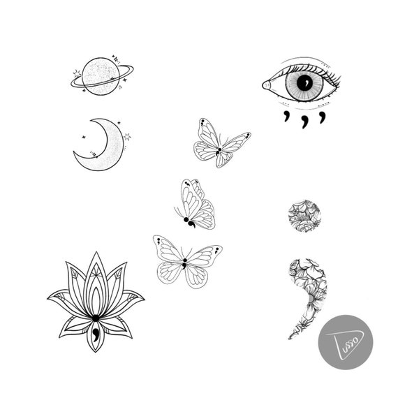Semicolon Design Tattoo Design for Women Tattoo Drawing - Etsy Semicolon Design Tattoo Design for Women Tattoo Drawing - Etsy