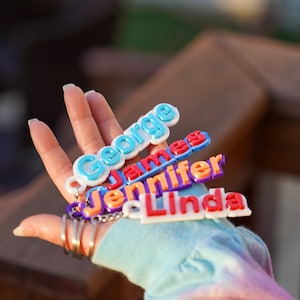 Personalized Name Keychains - Two Color - 3D printed Keychains - Custom Name Keychain - Arial font - Lanyard - Nametag - Luggage Tag