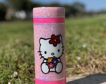 Hello Kitty Valentines Day Stanley Cup Dupe 40 Oz Pink Valentines Day Gift  For Her Pink Cat Cartoon Stainless Steel Tumblers With Handle Sanrio 40Oz  Quencher Tumbler - Laughinks