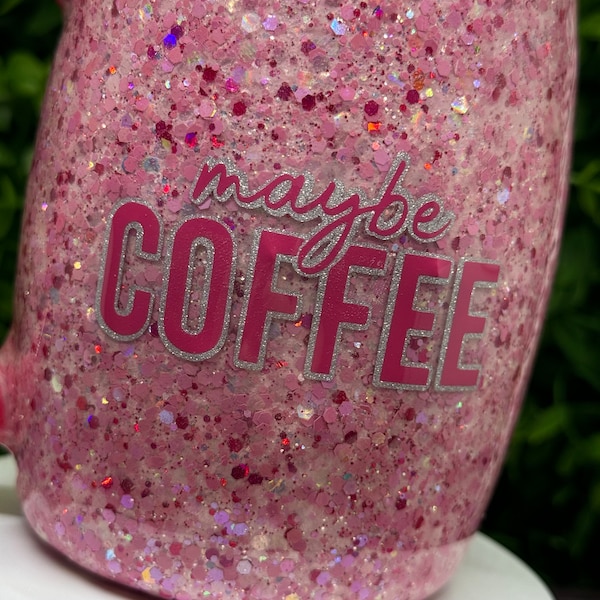 Coffee tumbler | epoxy mug | Custom tumbler | coffee cup | maybe coffee tumbler | gift ideas | glitter tumbler | tumbler | coffee tumbler