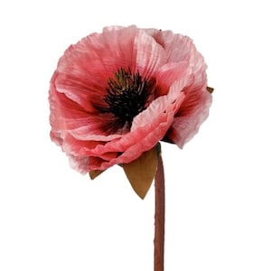 Large Poppy Superior Quality Pink Poppy 4.5&quot; Flower Coral Poppy for Flower Arrangement for Wedding Table Poppy Bouquet Farmhouse Kitchen