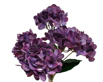 Artificial Hydrangea Purple Hydrangeas Silk Hydrangea Artificial Flowers Wreath Making Wedding Decor Farmhouse Decor French Country