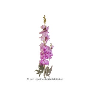 Delphinium artificiel mauve bleu clair Delphinium soie artisanat fournitures verdure fleurs artificielles faux fleurs