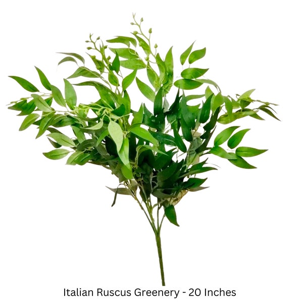 Artificial Ruscus Italian Ruscus Craft Supplies Greenery for Wreath Making Supplies for Floral Arrangement Farmhouse Kitchen Decor