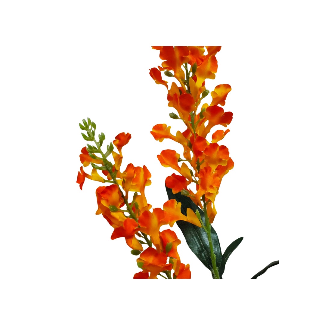 Artificial Flowers Oncidium Bouquet Real Touch Flowers Orange Flowers Craft Supplies for Floral