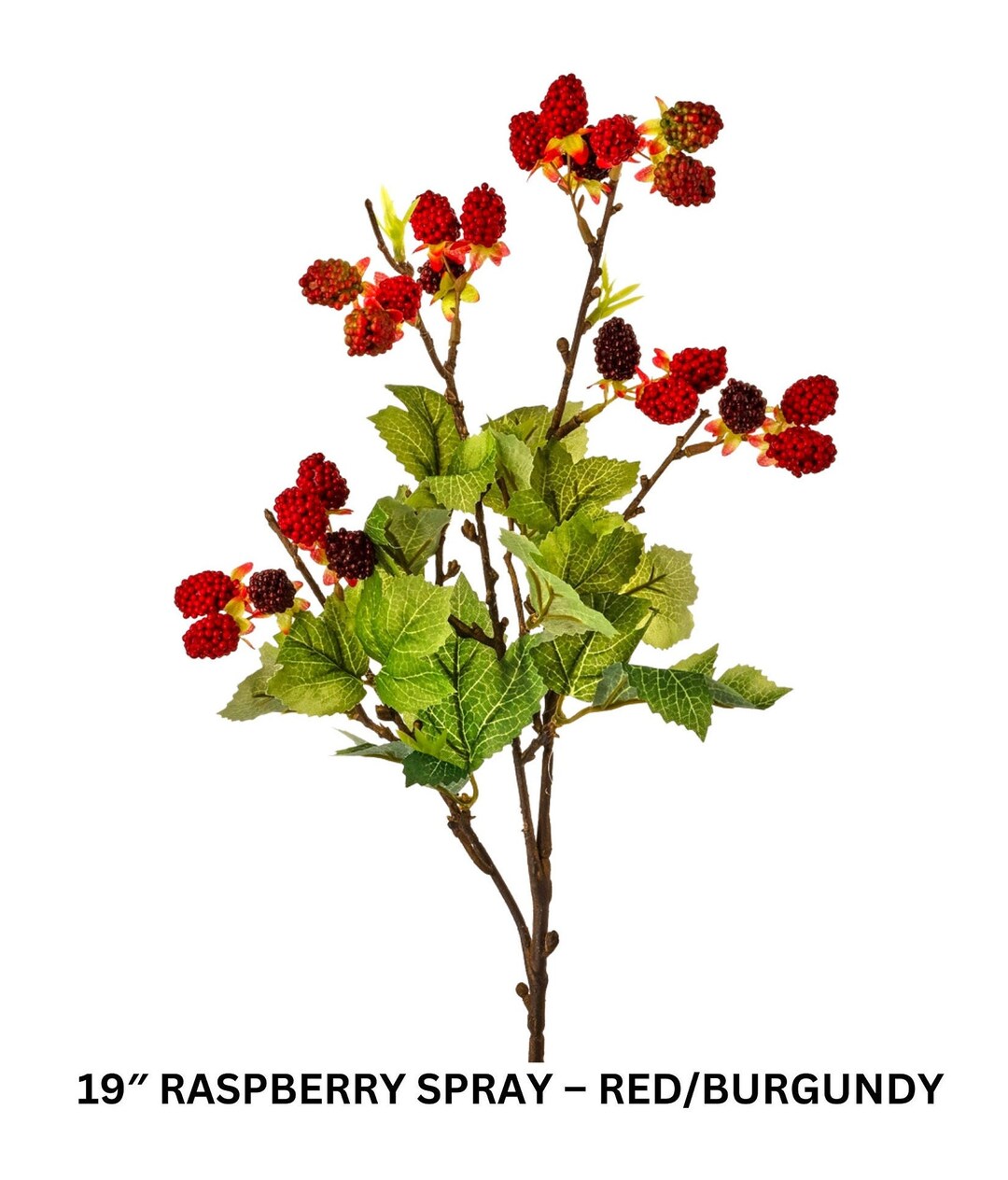 Red Raspberry Stem Artificial Raspberry Spray - Burgundy Red Berry Stem - Etsy