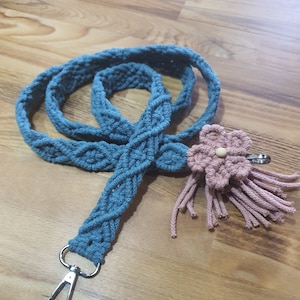 Bag strap cell phone chain macrame camera strap flower many colors and carabiners
