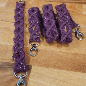 Bag strap, 2-part, macrame strap, mobile phone chain, bag buckle with extension, camera strap, carabiner, many colors