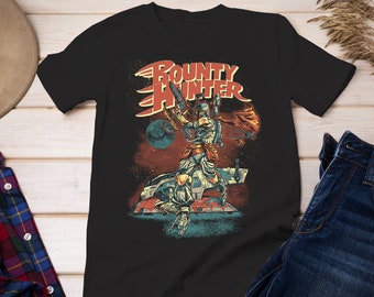 The Classic Bounty Hunter Retro Mens Shirt | Unisex StarWars Shirt | Nerd Geek Top | Star Wars Themed Shirt