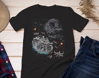 Epic Space Battle Mens Shirt | Unisex StarWars Shirt | Nerd Geek Top | Star Wars Themed Shirt