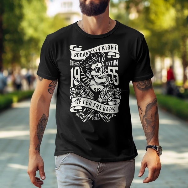 Vintage Rockabilly Night 1955 T-Shirt, Classic Retro Music Tee, Unique Rock and Roll Apparel