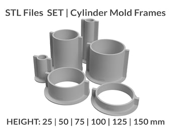 3D Files |Mold Master Cylinder Box STL pack for Silicone Mold Makers | Reusable Mold Housing Frame | Silicone art tool