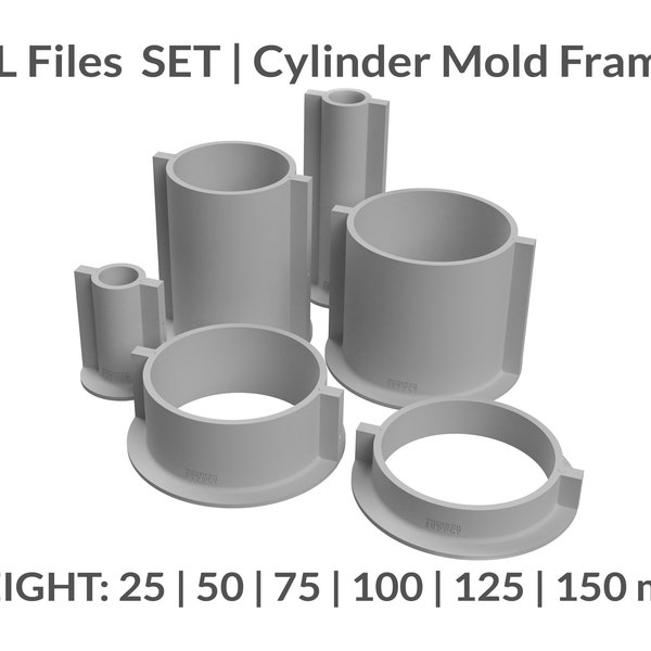 3D Files |Mold Master Cylinder Box STL pack for Silicone Mold Makers | Reusable Mold Housing Frame | Silicone art tool