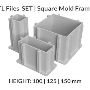 3D Files |Mold Master Box STL pack for Silicone Mold Makers | Reusable Mold Housing Frame | Silicone art tool