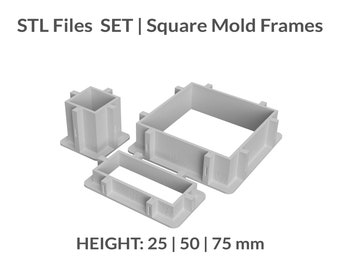 3D-filer | Mold Master Box STL-paket för silikonformtillverkare | Återanvändbar formram | Silikonverktyg för konst